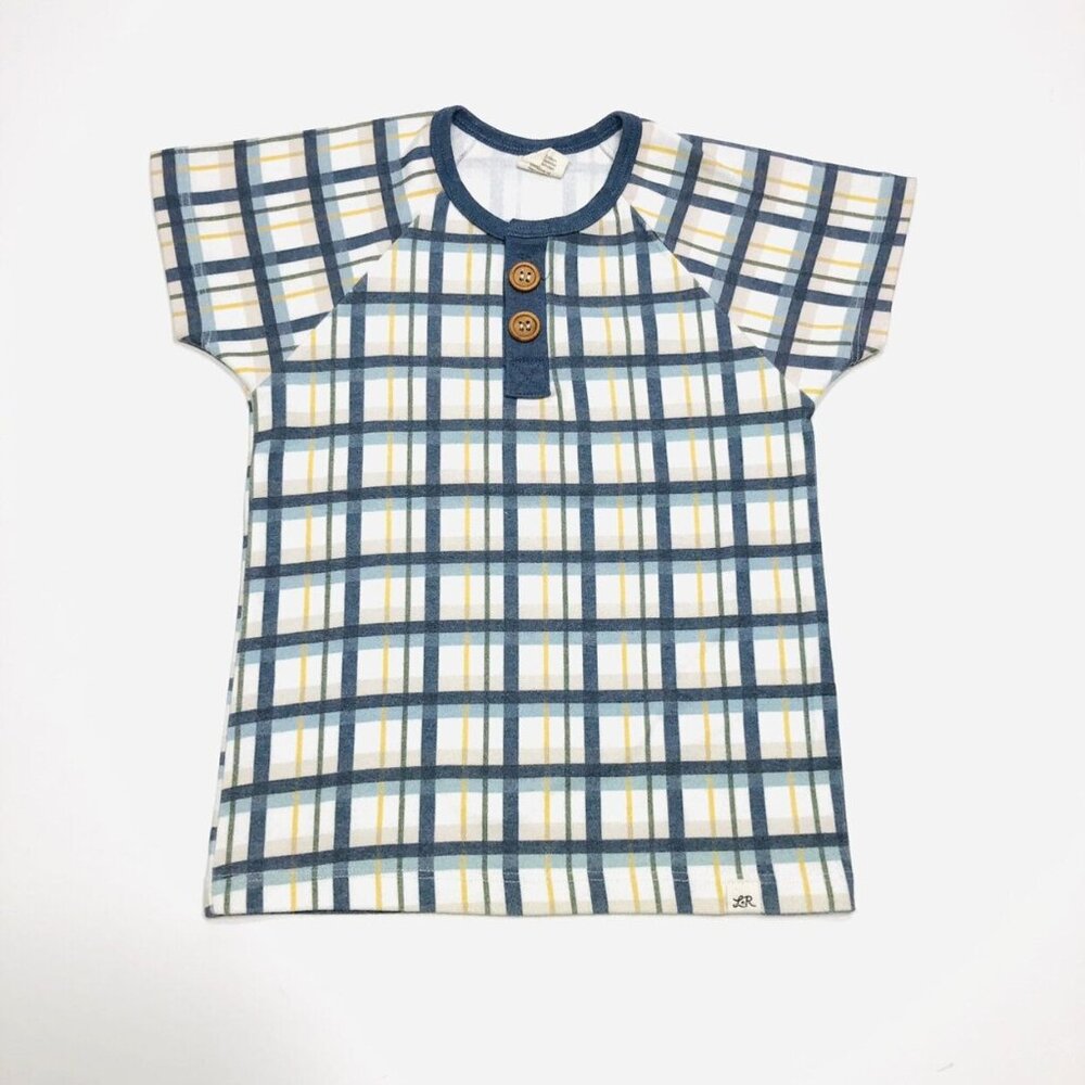 LULU + ROO Plaid Stretchy Henley Top {6}